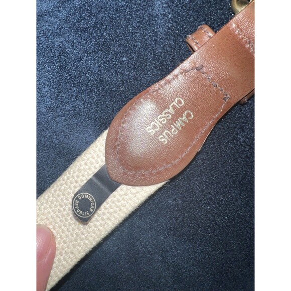 FSU Florida State Univ Belt Mens Sz 44 campus Classics Leather Canvas Woven - Picture 6 of 8